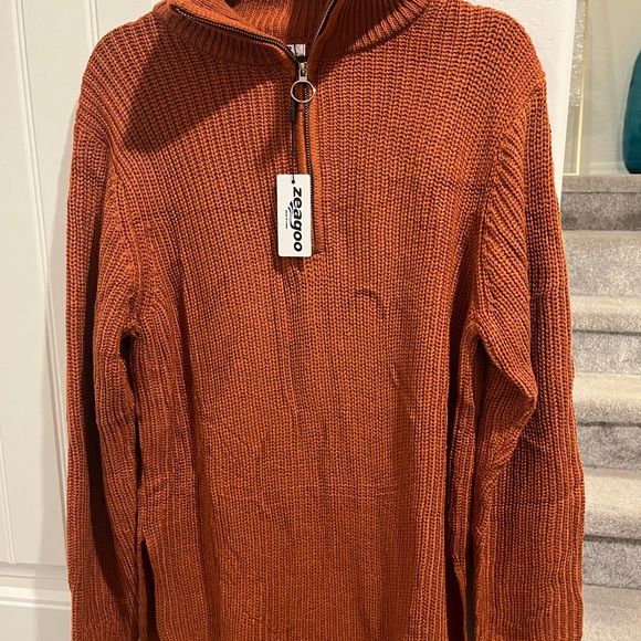 Zeagoo Women's Sweaters Quarter Zip Pullover Long Oversized Knit Sweater-Medium - Picture 6 of 7